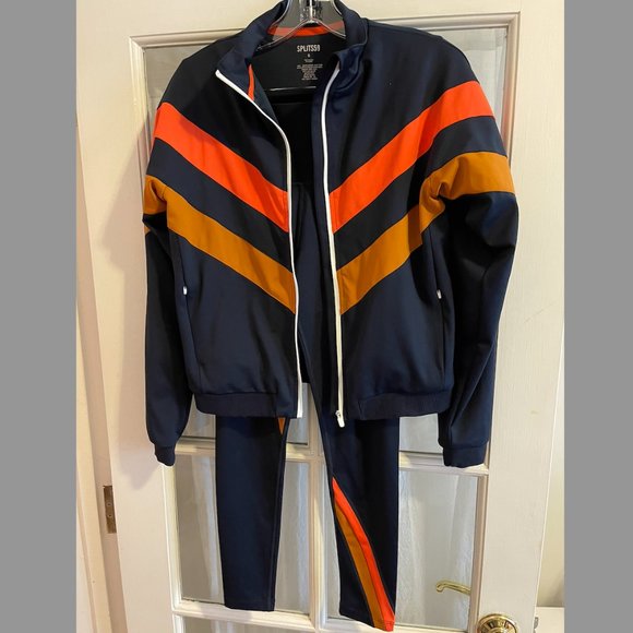 SOLD AS A SET SPLITS59 Faye Striped Zip Jacket FULL SET - Picture 1 of 4